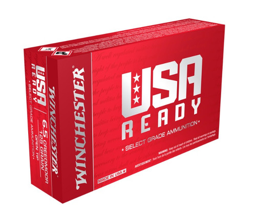 Winchester 6.5 Creedmoor Ammunition USA Ready RED65 125 Grain Open Tip 20 Rounds