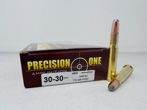 Precision One 30-30 Winchester Ammunition PONE1607 170 Grain Flat Point Soft Point 20 Rounds