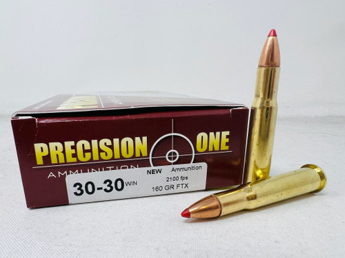 Precision One 30-30 Winchester Ammunition PONE1606 160 Grain FTX  Ballistic Tip 20 Rounds