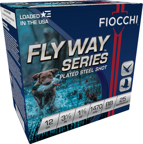 Fiocchi 12 Gauge Ammunition Flyway Series FI1235STBB BB Steel Shot 3-1/2" 1-3/8oz 1470fps 25 Rounds