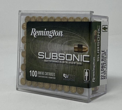 Remington 22 Long Rifle Ammunition S22HP1A Subsonic 40 Grain Copper Plated Hollow Point 100 Rounds