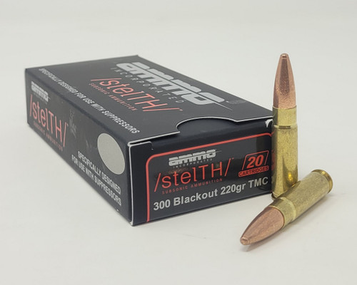 Ammo Inc 300 AAC Blackout Ammunition Stelth Subsonic AI300B220TMC-STL-A20 220 Grain Total Metal Jacket 20 Rounds