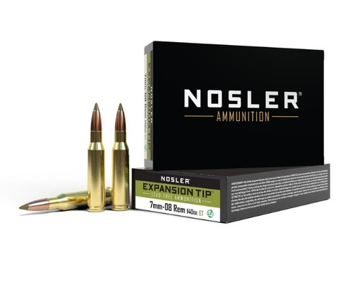 Nosler 7mm-08 Rem Ammunition NOS40033 140 Grain Lead Free Expansion Tip 20 Rounds