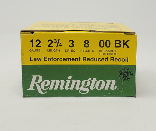 Remington 12 Gauge Ammunition Reduced Recoil RR12BK800 2-3/4" 00 Buckshot 8 Pellet 1200fps 25 Rounds