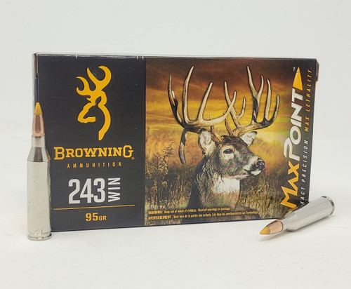 Browning 243 Win Ammunition B192102432 95 Grain Max Point 20 Rounds