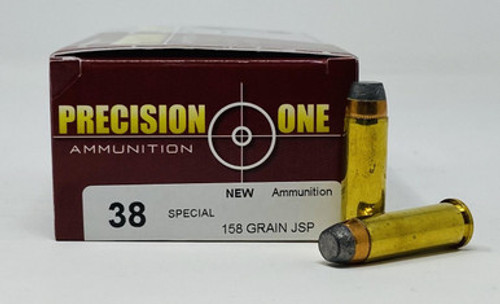 Precision One 38 Special Ammunition 158 Grain Jacketed Soft Point 50 Rounds