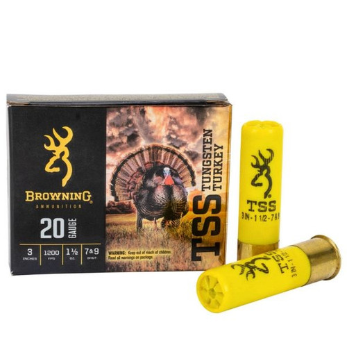 Browning 20 Gauge Ammunition Tungsten Turkey B193922030 3" #7,9 Shot 1-1/2oz 1200fps 5 Rounds
