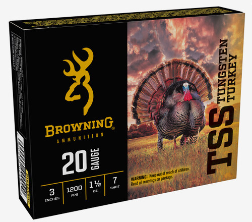 Browning 20 Gauge Ammunition TSS Tungsten Turkey B193922037 3" #7 Shot 1-1/2oz 1200fps 5 Rounds