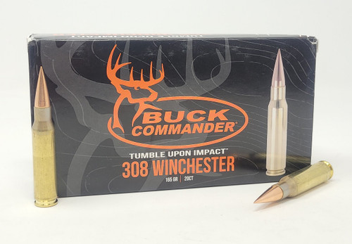 Fort Scott Munitions 308 Win Ammunition Buck Commander FSM308165SCV2BC 165 Grain Solid Copper Spun TUI 20 Rounds