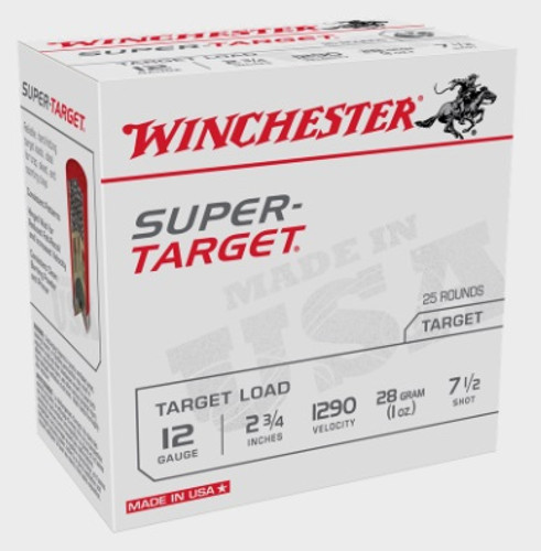 Winchester 12 Gauge Ammunition Super Target TRGT12907 2-3/4" #7.5 Shot 1oz 1290fps 25 Rounds
