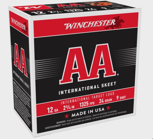 Winchester 12 Gauge Ammunition International Target AANL129BOX 2-3/4" #9 Shot 7/8oz 1325fps 25 Rounds