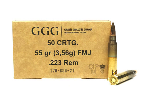 GGG 223 Rem Ammunition GGG22355 55 Grain Full Metal Jacket 50 Rounds