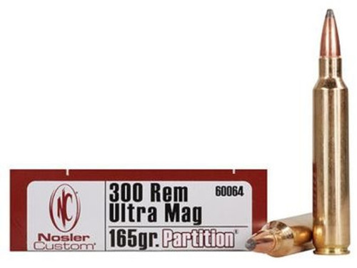 Nosler 300 RUM Ammunition NOS60064 165 Grain Partition Soft Point 20 Rounds