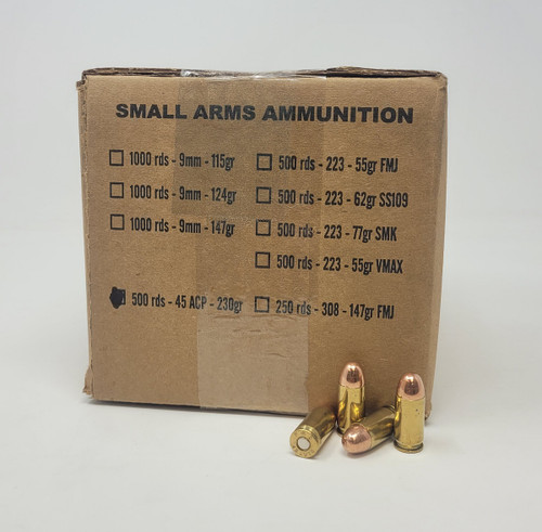 On Target 45 Auto Ammunition *REMAN* OT45ACP500 230 Grain Full Metal Jacket Bulk 500 Rounds