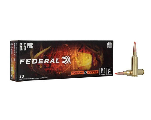 Federal 6.5mm PRC Ammunition Fusion Tipped F65PRCTFS1 140 Grain Polymer Tipped Bonded 20 Rounds