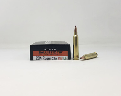 Nosler 204 Ruger Ammunition 32 Grain Ballistic Tip Lead Free NOS61040 20 Rounds