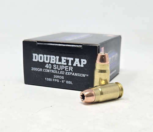 DoubleTap 40 Super Ammunition Controlled Expansion 40S200CE 200 Grain Jacketed Hollow Point 20 Rounds