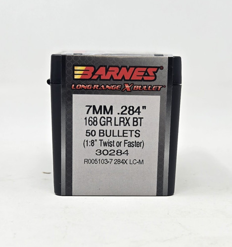 Barnes 7mm (.284 Dia) Reloading Bullets Copper LRX B30284 168 Grain Boat Tail Ballistic Tip 50 Pieces