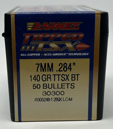 Barnes 7mm (.284 Dia) Reloading Bullets Copper TTSX B30300 140 Grain Boat Tail Ballistic Tip 50 Pieces