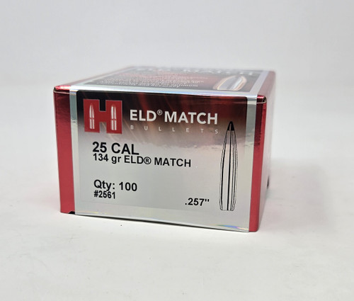 Hornady 25 Cal (.257 Dia) Reloading Bullets ELD Match H2561 134 Grain Ballistic Tip 100 Pieces
