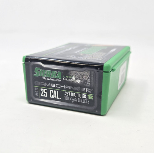 Sierra 25 Cal (.257 Dia) Reloading Bullets Tipped Gameking SRAA4210 110 Grain Ballistic Tip 100 Pieces
