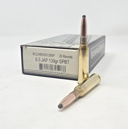 Bannerman 6.5x50 JAP Ammunition BCCA65X50139SP 139 Grain Boat Tail Soft Point 20 Rounds