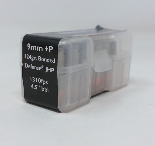 DoubleTap 9mm +P Ammunition Bonded Defense DT129M124BD 124 Grain Jacketed Hollow Point 12 Rounds