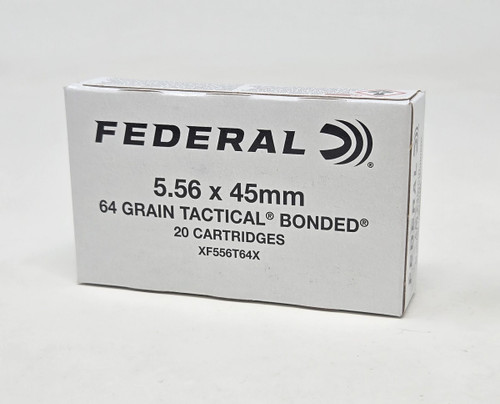 Federal 5.56x45mm NATO Ammunition XF556T64X 64 Grain Tactical Bonded Soft Point 20 Rounds
