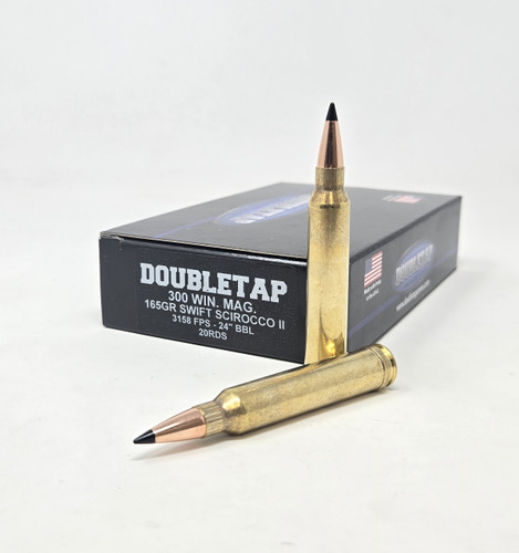 DoubleTap 300 Win Mag Ammunition 3W165SS 165 Grain Swift Scirocco II 20 Rounds