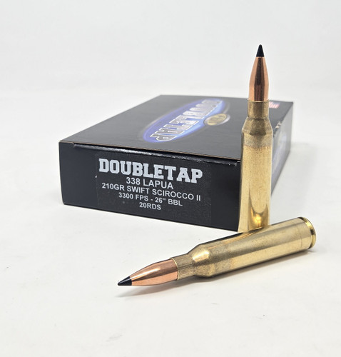 DoubleTap 338 Lapua Ammunition 338L210SS 210 Grain Swift Scirocco II 20 Rounds