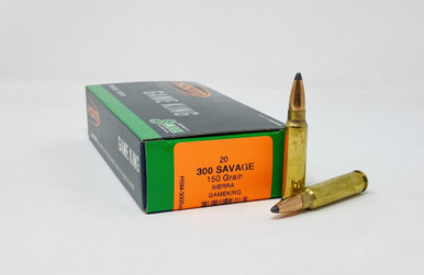 HSM 300 Savage Ammunition HSM300SAV6N 150 Grain Sierra GameKing Jacketed Soft Point 20 Rounds