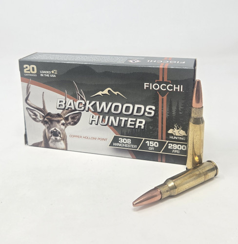 Fiocchi 308 Win Ammunition Backwoods Hunter FI308BHC 150 Grain All Copper Hollow Point 20 Rounds Fiocchi 308 Win Ammunition Backwoods Hunter FI308BHC 150 Grain All Copper Hollow Point 20 Rounds