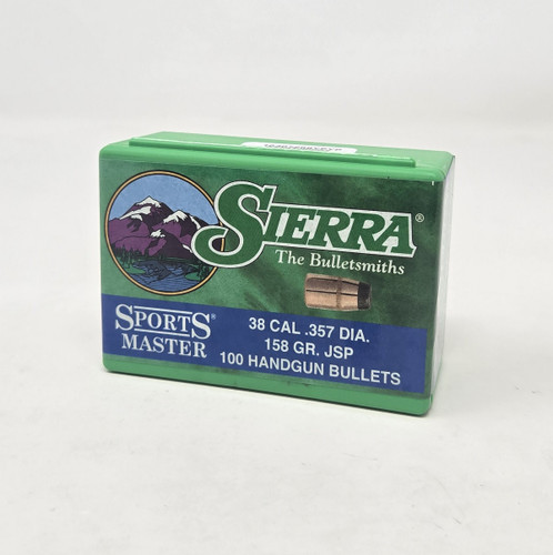Sierra 38 Cal (.357 Dia) Reloading Bullets Sports Master SRAA8340 158 Grain Jacketed Soft Point 100 Pieces