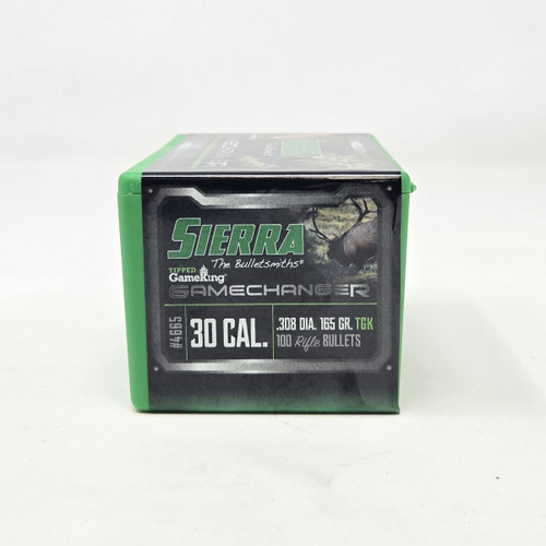 Sierra 30 Cal (.308 Dia) Reloading Bullets Gamechanger SRAA4665 165 Grain Tipped Gameking 100 Pieces