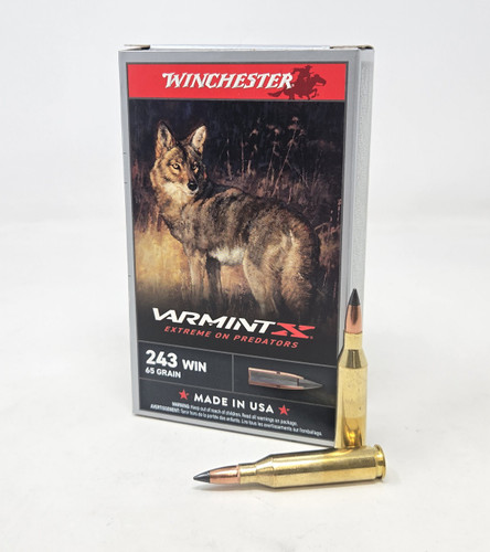 Winchester 243 Win Ammunition Varmint X X243PXP 65 Grain Ballistic Tip 20 Rounds