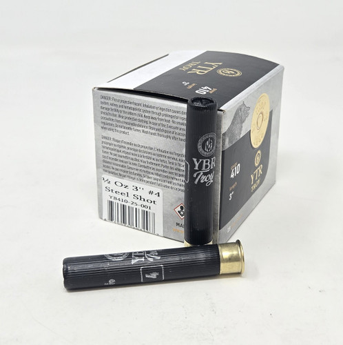 Troy 410 Bore Ammunition YB4104ST 3" #4 Steel Shot  1/2oz 1200fps 25 Rounds