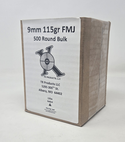 Ten Ring 9mm Ammunition TR39115500 115 Grain Full Metal Jacket Bulk 500 Rounds