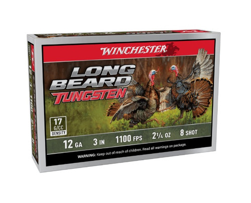 Winchester 12 Gauge Ammunition Long Beard Tungsten LBT1238 3" #8 Shot 2-1/4oz 1100fps 5 Rounds