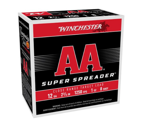 Winchester 12 Gauge Ammunition Super Spreader AASL128CASE 2-3/4" #8 Shot 1oz 1250fps CASE 250 Rounds