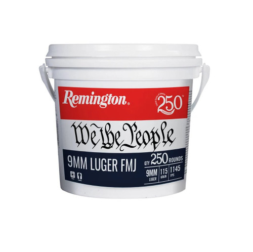 Remington 9mm Ammunition "We The People" L9MM3BUS 115 Grain Full Metal Jacket Bucket 250 Rounds