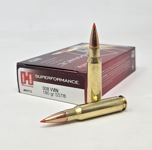 Hornady 308 Win Ammunition Superformance H80772 180 Grain Super Shock Tip 20 Rounds