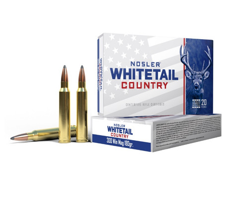 Nosler 300 Win Mag Ammunition Whitetail Country NOS40156 180 Grain Jacketed Soft Point 20 Rounds
