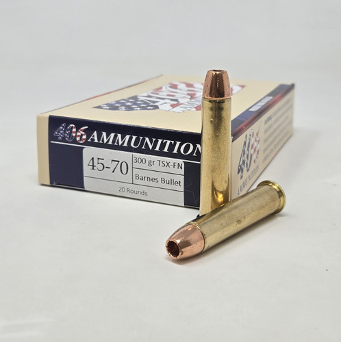 406 Ammunition 45-70 Ammunition Barnes TSX 4570300TSXFN20 300 Grain All Copper Flat Nose Hollow Point 20 Rounds