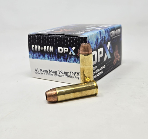 Corbon 41 Rem Mag Ammunition DPX DPX4118020 180 Grain Solid Copper Hollow Point 20 Rounds