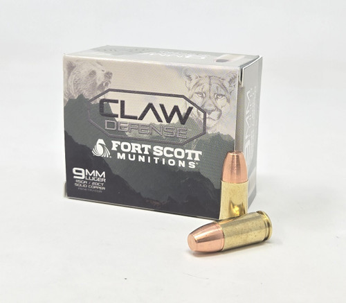 Fort Scott Munitions 9mm Ammunition Claw Defense FSM9MM115SCVFNCD 115 Grain Solid Copper Penetrator 20 Rounds