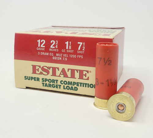 Estate 12 Gauge Ammunition SS12H75CASE 2-3/4" 1-1/8oz #7.5 shot 1200 fps CASE 250 rounds