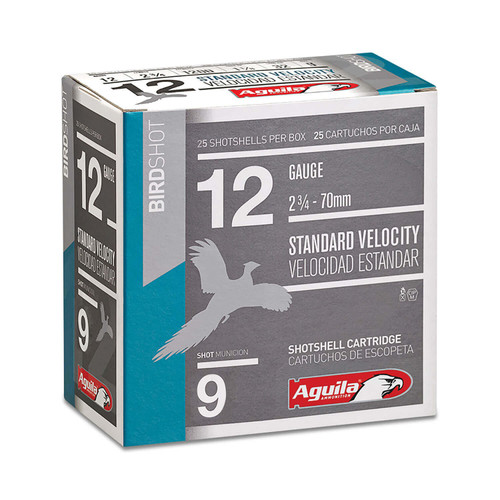 Aguila 12 Gauge Ammunition Shotshell 2-3/4" #9 3DR 1-1/18 oz 1200 Feet Second 25 rounds