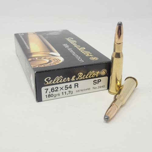 Sellier & Bellot 7.62x54R Ammunition SB76254RB 180 Grain Soft Point 20 Rounds