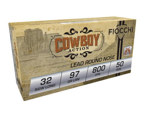 Fiocchi 32 S&W Long Cowboy Action Ammunition FI32SWLL 97 Grain Lead Round Nose 50 rounds