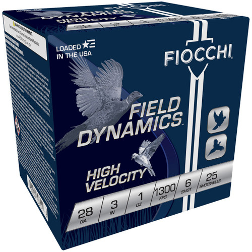 Fiocchi 28 Gauge Ammunition FI283HV6 3" #6 Chilled Lead Shot 1 oz 1300 fps 250 Rounds